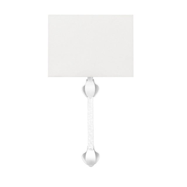 Worlds Away Matthew Izzo Home Linda Flush Iron Wall Sconce in Powder Coat White For Sale - Image 4 of 4