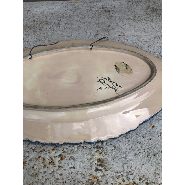 Ceramic Large French Faience Fish Platter Quimper Circa 1930 For Sale - Image 7 of 9