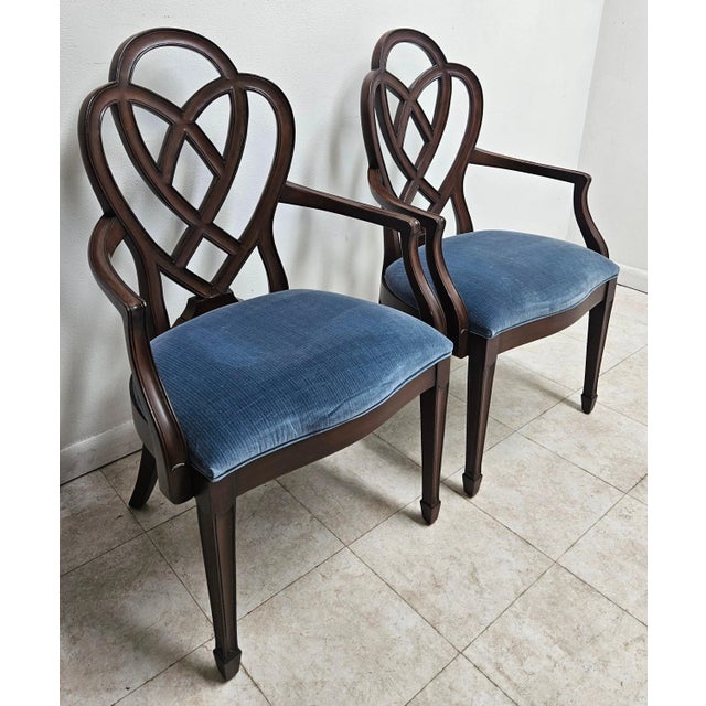 Offer is for 2 chairs as shown. Great shape.Tight and sturdy Some marks on fabric. Seams show where back was put together...
