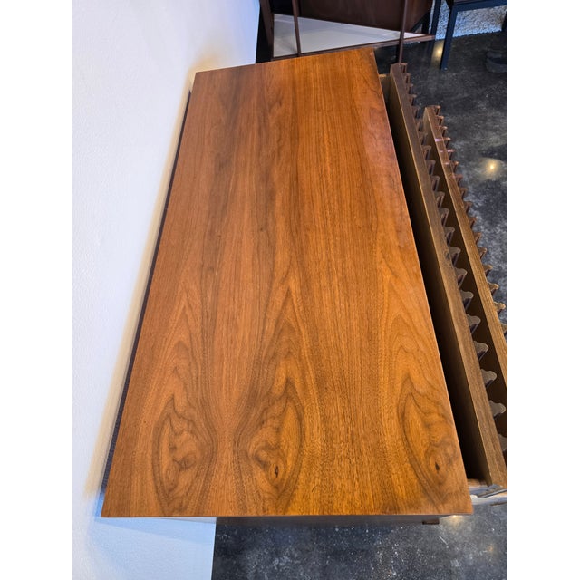 United Furniture Corporation United Furniture Walnut Tall Dresser Chest MCM Vintage For Sale - Image 4 of 12