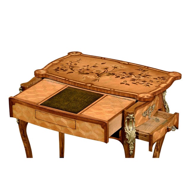 Brown French Mechanical Side Table For Sale - Image 8 of 11