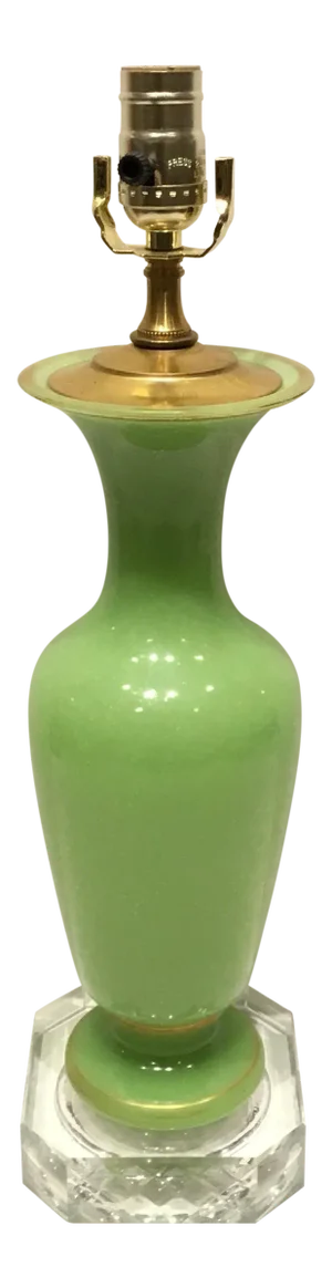 Art Deco Vintage Restored Green Glass Lamp