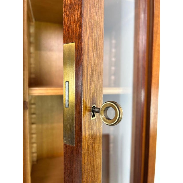 Brown Cubist Bookcase with Marquetry, 1930 For Sale - Image 8 of 16
