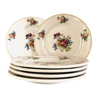 Vintage Syracuse Floral Bread Plates- Set of 6 For Sale