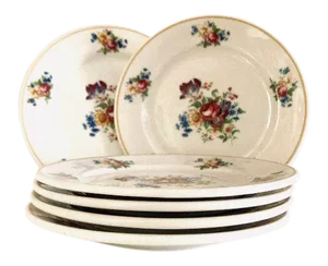 Vintage Syracuse Floral Bread Plates- Set of 6
