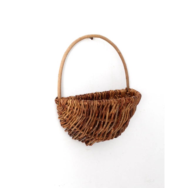 Vintage Woven Wall Basket For Sale - Image 4 of 13