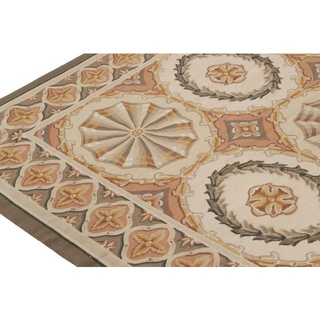 1980s Rug & Kilim’s Aubusson Style Flatweave With Medallions and Floral Patterns For Sale In New York - Image 6 of 7