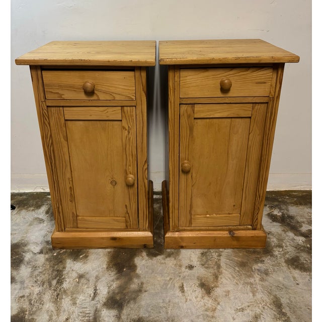 Early 20th Century Antique European Pine Pot Cupboards - a Pair For Sale - Image 5 of 9