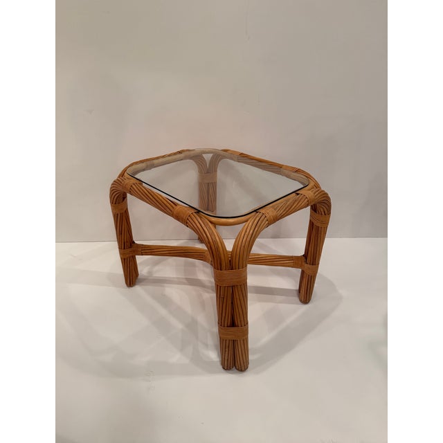 Wood Twisted Rattan End Tables -a Pair For Sale - Image 7 of 11