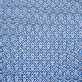 Schumacher Grant Damask Fabric In Cobalt For Sale