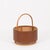 Brown Mid-Century Italian Rattan and Leather Basket, 1970s For Sale - Image 8 of 15