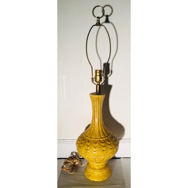 Saffron 1950s Mid-Century Modern French Provence Yellow Lamp For Sale - Image 8 of 8