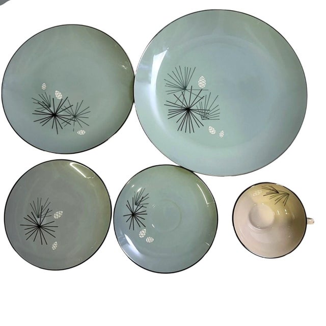 Mid 20th Century Franciscan Masterpiece Extremely Rare 'Silver Pine' 8-Five Pc Place Settings - 40 pcs For Sale - Image 13 of 17
