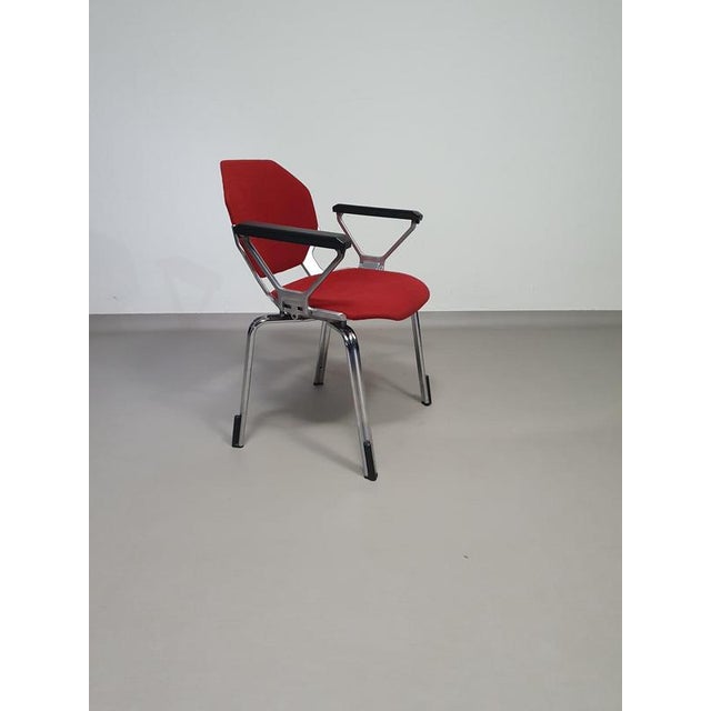 Brown Hexagonal Metal Desk Armchairs by Froscher for Sitform, 1970s, Set of 4 For Sale - Image 8 of 18