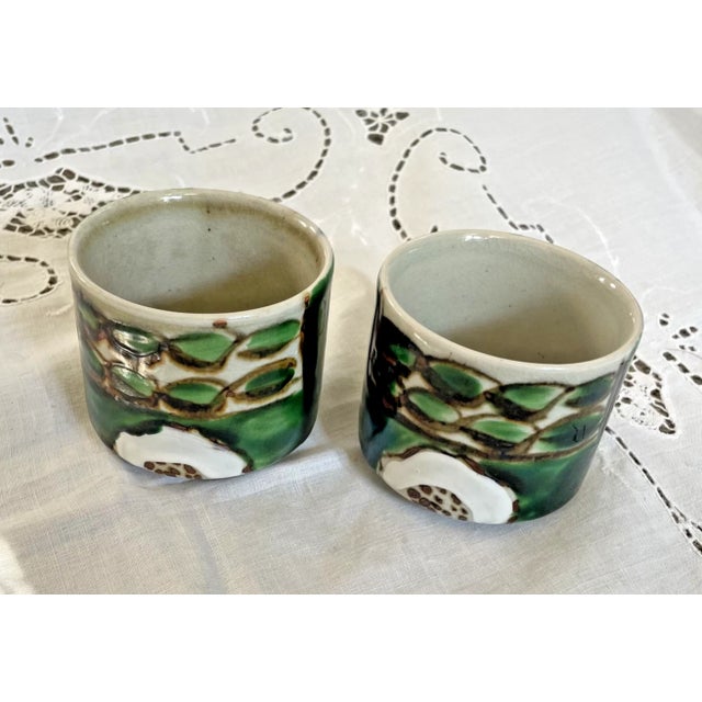 Mid 20th Century Japanese Hand Painted Pottery Tea Set- 21 Pieces For Sale - Image 10 of 15