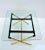 Jacques Adnet Leather & Faux Bamboo Folding Brass X Base Coffee Table Glass Top For Sale - Image 12 of 13