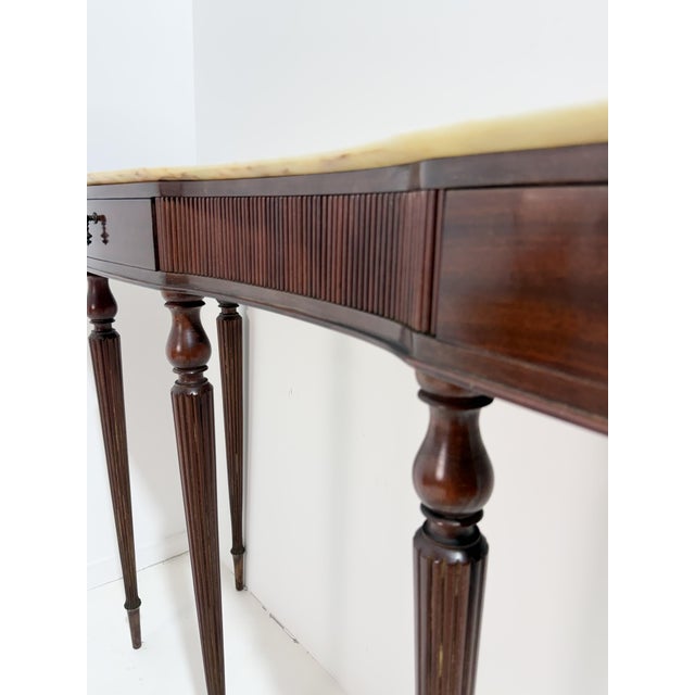 Mid-Century Modern Italian Console Table with Marble Top, 1950s For Sale - Image 3 of 11