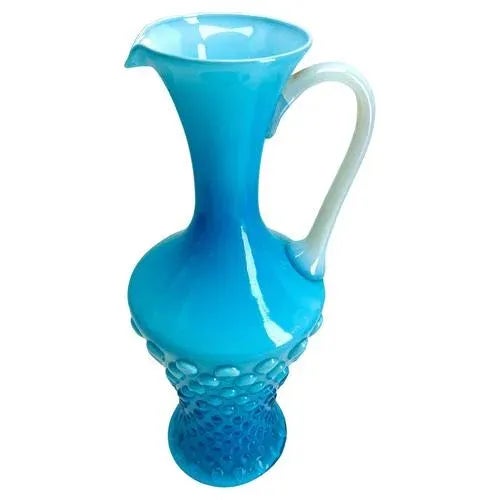 1950s Opalescent Italian Opaline Pitcher from Florence, 1950s For Sale - Image 5 of 9