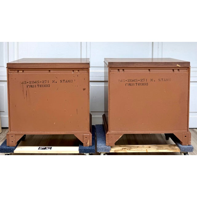 Pair of Fruit Wood Burled Nightstands For Sale - Image 14 of 18