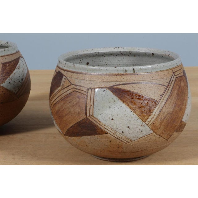 Partly Glazed Stoneware Bowls by Karen Boel, 1970s, Set of 2 For Sale - Image 3 of 8