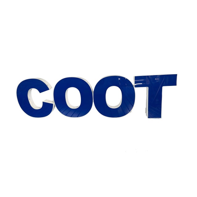 Early 21st Century Large Industrial Channel Letters in Sign Coot or C O O T, Giant Set of Four For Sale - Image 12 of 12