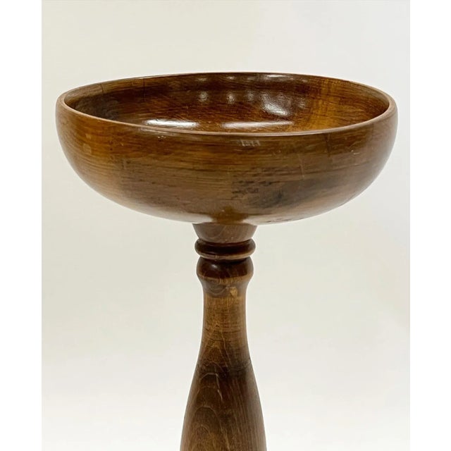 1960s Vintage Hand Turned Wooden Compote Bowl Chairish