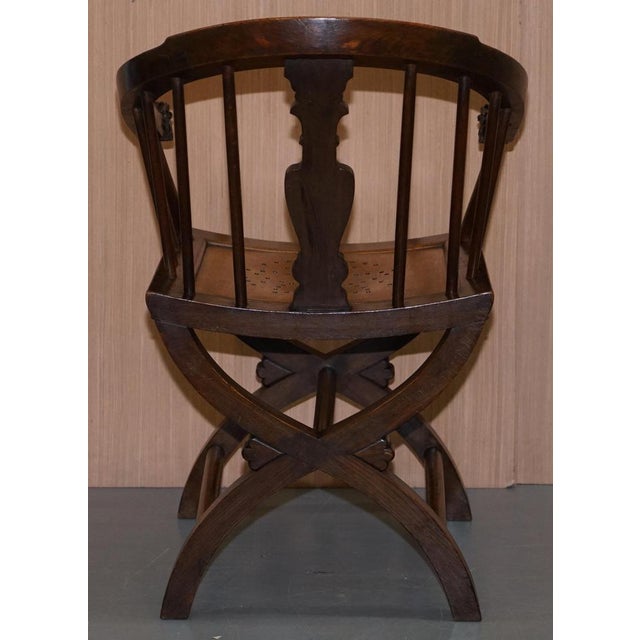 Set of Anglo Chinese Hand Carved Savonarola Armchairs, 1900s For Sale - Image 11 of 18