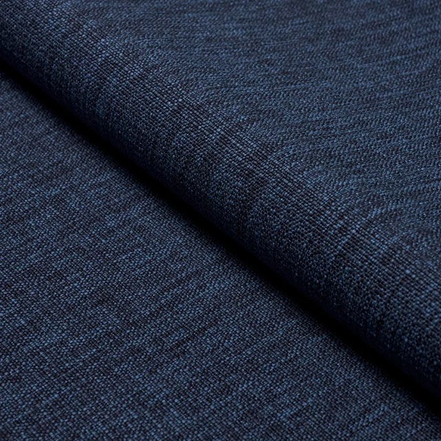 SAMPLE - Schumacher Archie Indoor/Outdoor Fabric In Navy For Sale