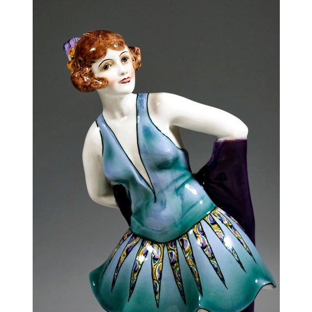 1920s Art Deco Standing Dancer Figurine by Wilhelm Thomasch, 1920s For Sale - Image 5 of 7