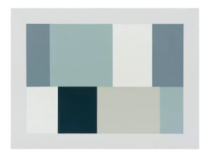 Contemporary Abstract Acrylic/Gouache on Wood Painting "Grey Test Pattern 1" by Tom McGlynn