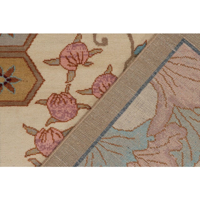 Textile 2010s Rug & Kilim’s Chinese Art Deco Style Rug in Beige-Brown With Floral Patterns For Sale - Image 7 of 7