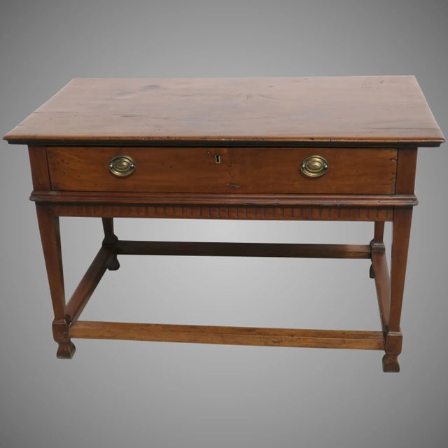 Spanish Colonial One Drawer Side Center Table Stretcher Base For Sale - Image 10 of 10