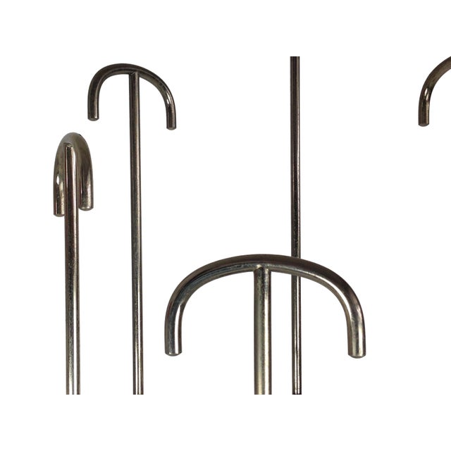 Floor Coat Hanger in Nickel-Plating and Brass by BBPR for Artemide, 1970s For Sale - Image 3 of 13