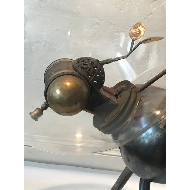 1980s 1980s Utilitarian Folk Art Steel Sculpture in Acrylic Bubble For Sale - Image 5 of 10