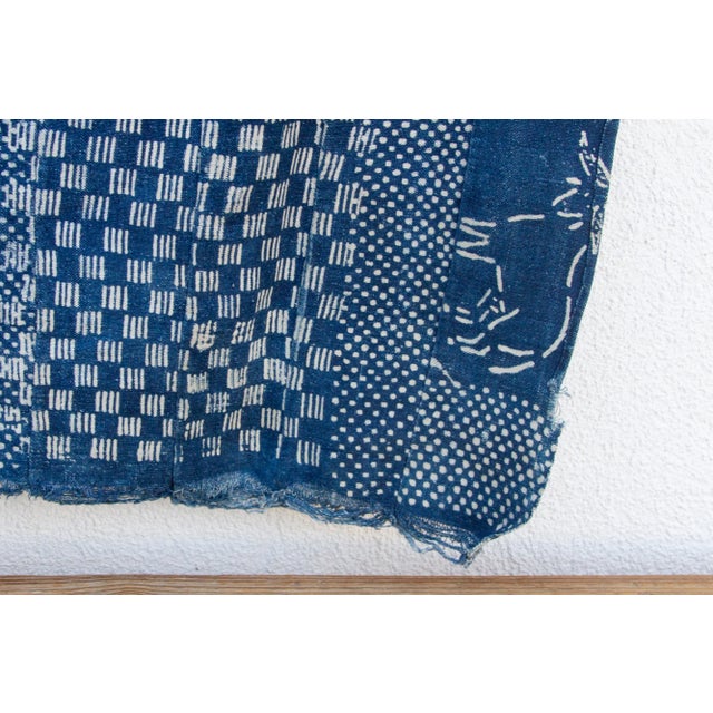 Blue Tribal Life Vintage Indigo Mud Cloth For Sale - Image 8 of 9