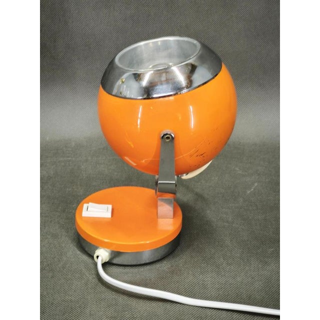 Space Age Orange Eyeball Table Lamp by Goffredo Reggiani, Italy, 1970s For Sale - Image 6 of 10