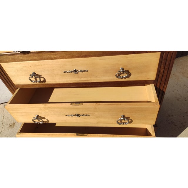 Wood Chest of Drawers in Wood and White Marble, 1950s For Sale - Image 7 of 11