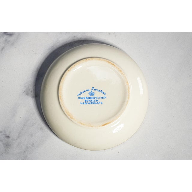 Charming Antique Ceramic Ashtray English Ironstone Hotelware Dunn Bennett Burslem England Catchall Dish Home Decor For Sale - Image 10 of 11