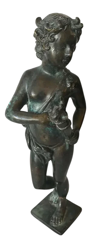 19th Century Contenental Bronze Figure of a Torch Bearer