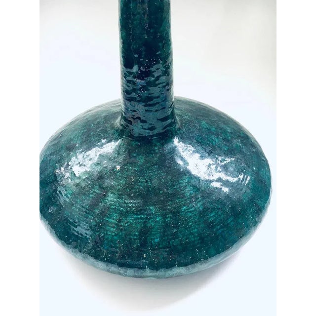 Vintage Handmade Art Ceramic Fluted Vase, made in Belgium 1970's. Unsigned or marked. Artist unknown. Clay pottery turned...