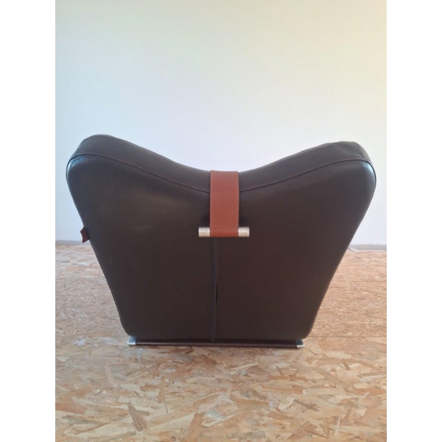Modern Contempo Leather Chaise Lounge by Artful Casa\.ontemporanea, Italy, 1970s For Sale - Image 3 of 12