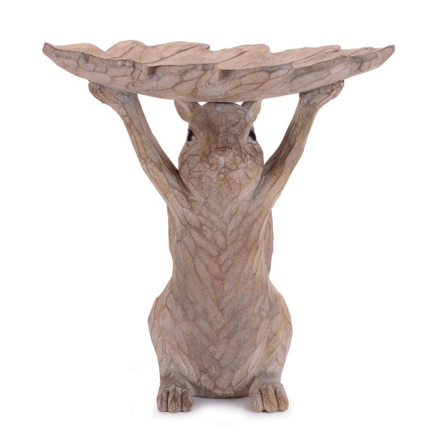 Woodland Squirrel Resin Bird Feeder Set (Set of 2) For Sale In Chicago - Image 6 of 7