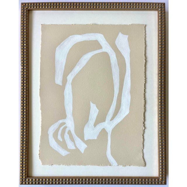 2020s 2026 Set of Three Abstract Botanical Paintings on Cotton Paper by Artist r.k. Red For Sale - Image 5 of 7