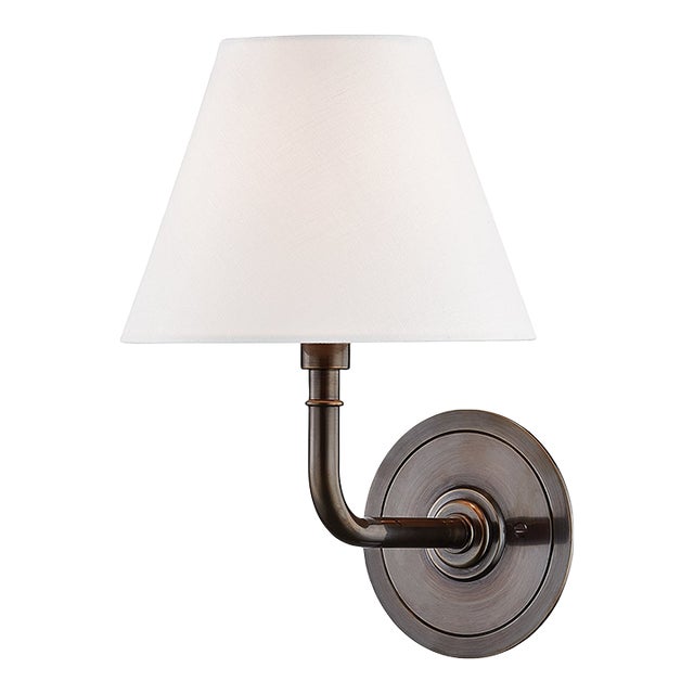 Hudson Valley Lighting Mark D. Sikes Signature No.1 1-Light Wall Sconce, Distressed Bronze For Sale