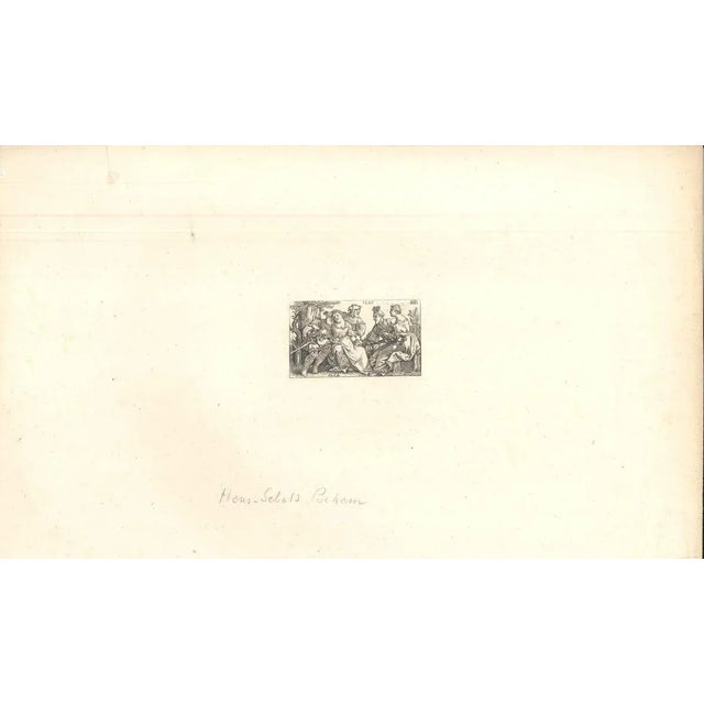 Image dimensions: 7 x 9 cm. Les Bouffon et les deux couples Amoureuses is an original artwork realized after Hans Sebald...