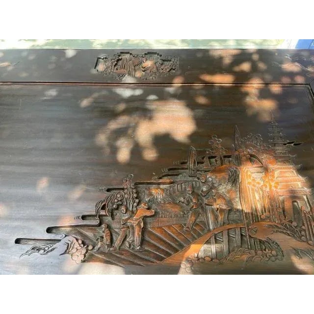 Large 60 Inches 1900s Antique Asian Camphorwood Trunk Coffee Table For Sale In West Palm - Image 6 of 7