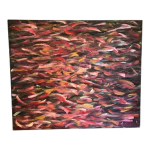 Goldfish Parade Original Abstract Expressionism Oil Painting by Monique Nichols