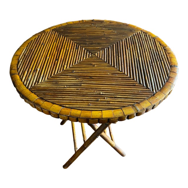Mid 20th Century Tortoise Bamboo Folding Table. For Sale