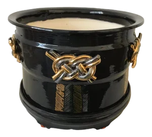 1980s Roy Hamilton for Steve Chase Ceramic "Metallic Knots" Planter