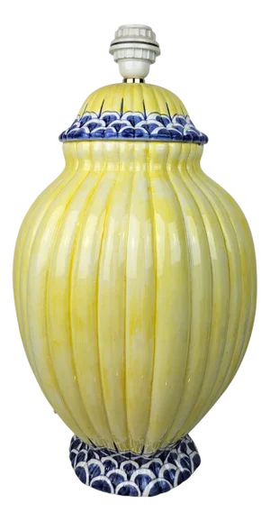 Large French Riviera Porcelain Lamp Base, 1980s
